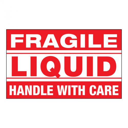 Fragile Liquid Shipping Labels- ROLL of 500