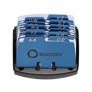 Rolodex Petite Open Tray Card File Holds 125 Cards of 2.25 x 4 Inches Black (...