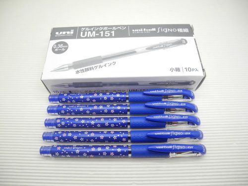 30pcs sakura pattern uni-ball signo umn-151 0.38mm roller pen blue(japan) for sale