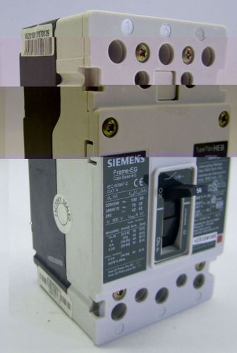 Siemens heb3b050b 3p 50a 480v  type heb bolt on with lugs circuit breaker for sale