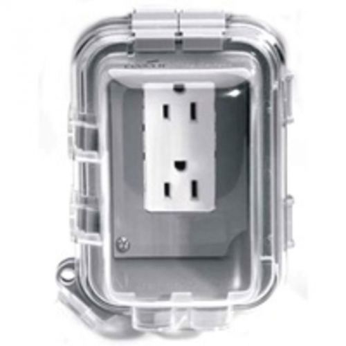 Self-closing weatherproof outlet cover, 6.09&#034; l x 4.45&#034; w x 3-1/4&#034; d x 0.08&#034; t for sale