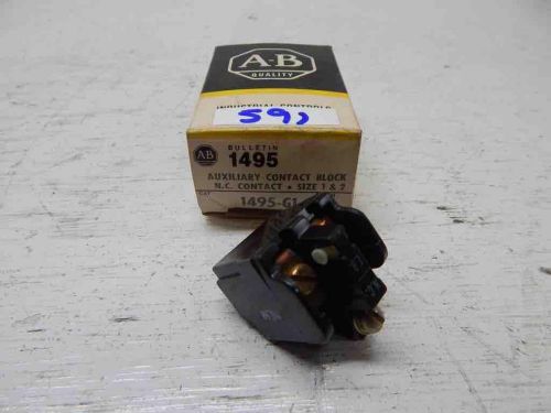 New! Allen Bradley 1495-G1 Auxiliary Contact Block NC Contact Size 1&amp;2