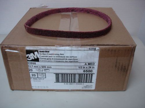 BOX OF 20 3M 03998  Scotch-Brite Surface Conditioning Belt 1/2 in x 24 in A MED