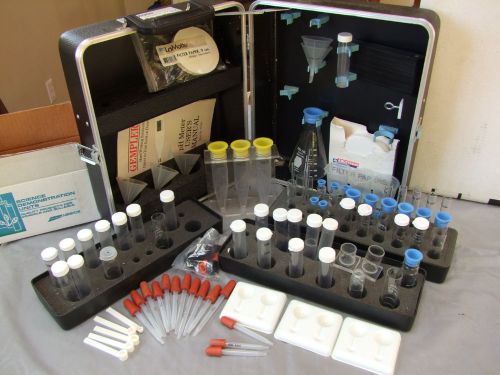 Chemistry Equipment Lot: Tubes, Vials, Glass Flask, Filters, Funnels + Much More