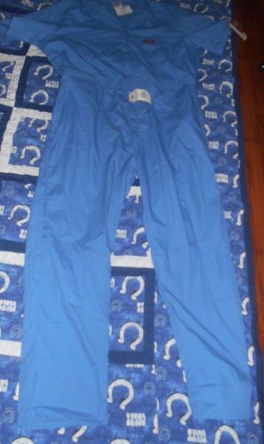 Dickies men chest 50 length tl blue zip &amp; button up work/paint suit short sleeve for sale