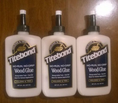 Three (3) titebond molding &amp; trim wood glue, 8 oz for sale