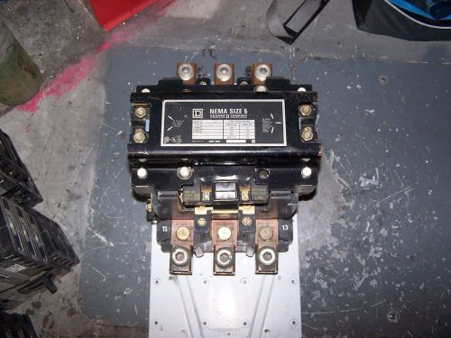 Square d size 5 contactor 480 vac coil 600 vac 200 hp 3 phase 8536sg01 for sale