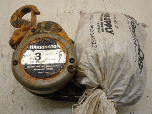 Harrington, chain hoist, 3 ton, 30ft., cf4-891, 693128, used working condition for sale