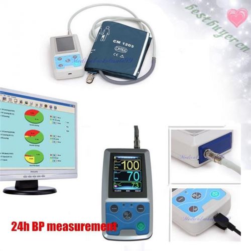 24h Ambulatory Blood Pressure Monitor ABP Holter BP Heart Rate+USB PC SoftwarePP
