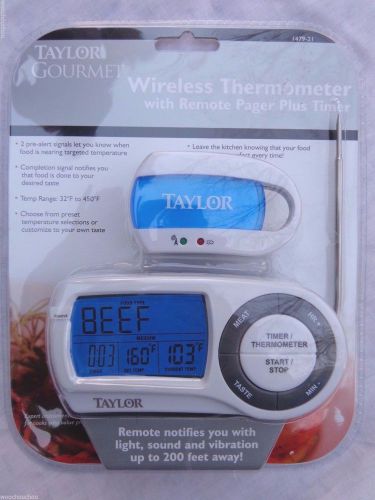 New Taylor 1479-21 Gourmet Wireless Remote Cooking Thermometer w/Remote Timer