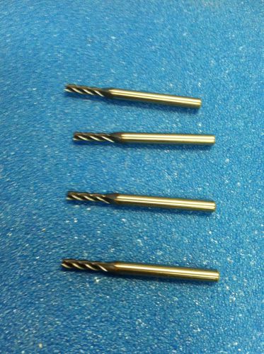 Kennametal HEC062S4 KC635M 1/16&#034; CARBIDE END MILL Lot of 4