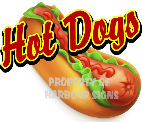 14&#034; Hot Dogs Decal Concession Food Truck Cart Restaurant Vinyl Menu Sign Sticker