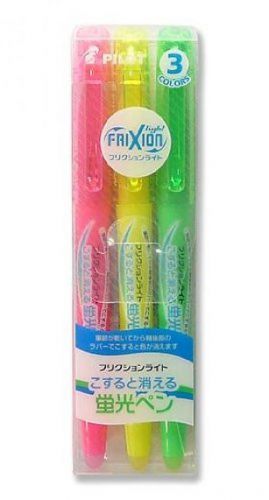 New Pilot Friction Light 3 Color Set Fluorescent Erasable Highlighter Japan