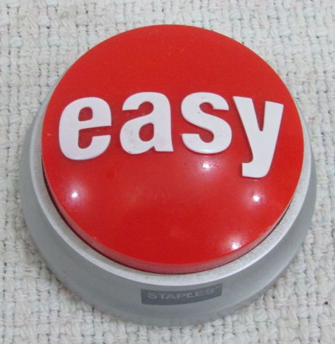 Staples Push Button Talking THAT WAS EASY Button Desk Accessory Works! FREE S/H