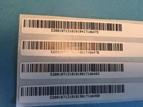 Encoded rfid squiggle higgs 3 tags, epc number with barcode, 1000 per roll for sale