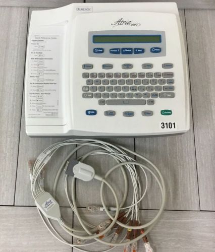 Burdick Atria 3000 ECG/EKG Monitoring Machine W/10 Lead Cable 3101