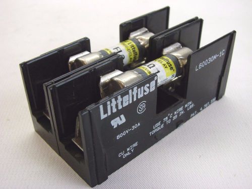 LittelFuse L60030M-1C 2-Pole Fuse Block 600V 30A Includes (2) FLQ-1 Fuses  t37