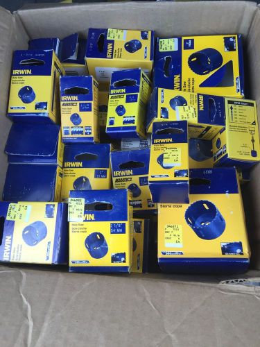 Lot Of Irwin Bi-Metal Hole Saws and Mandrels - NEW - Retail Ready.