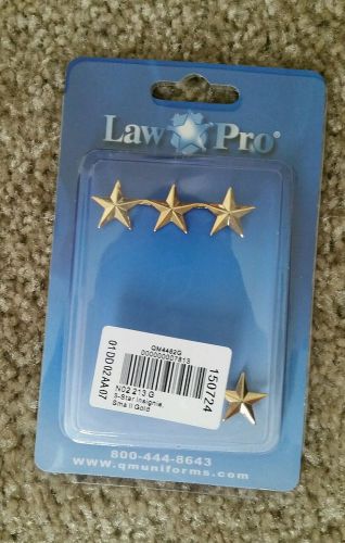 LAW PRO 3 STAR POLICE SECURITY INSIGNIA 1/2 INCH