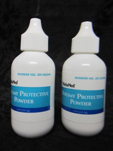Set of 2 ReliaMed 1oz Bottles Ostomy Protective Powder ZR1OZ0PA Expires 9/2016