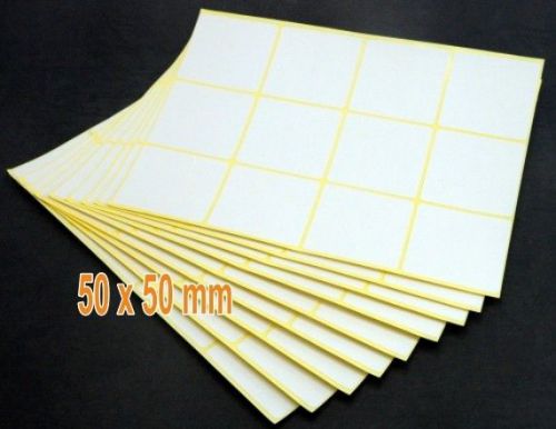 Square white paper sticker labels 5x5 cm 2x2 inch app. matt blank h 202 for sale
