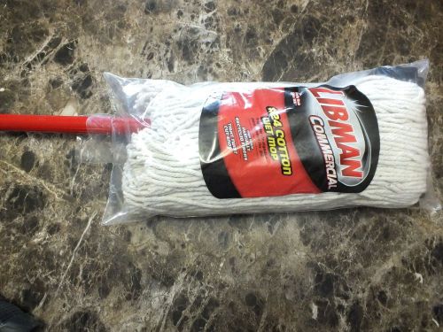 New libman commercial #24 cotton wet mop with ft handle for sale