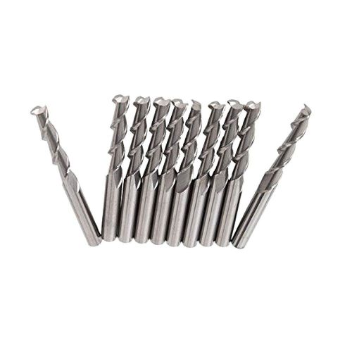 Emy 10pcs 1/8 inch 3.175mm carbide flat nose 17mm end mill cnc router bits doubl for sale