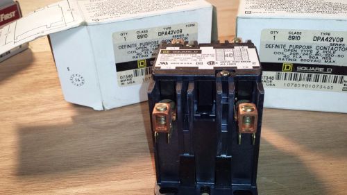 Set of two square d definite purpose contactor, class 8910, type dpa42v09 for sale