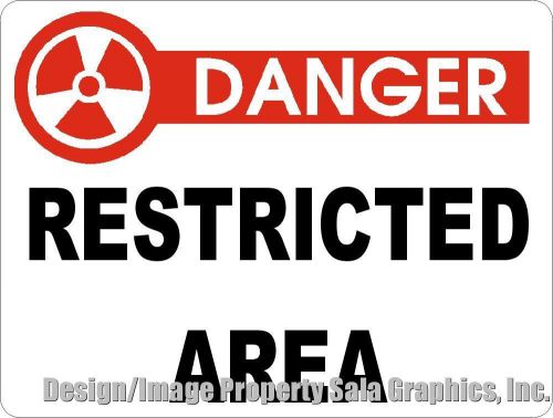 Danger restricted area sign. w/ size options. safety &amp; security at your business for sale