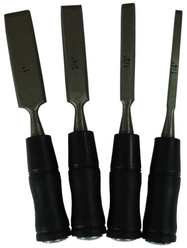 4 Piece Wood Chisel Set - Sizes 1/4&#034;, 1/2&#034;, 3/4&#034;, And 1&#034;, w/ Metal Striking Ends
