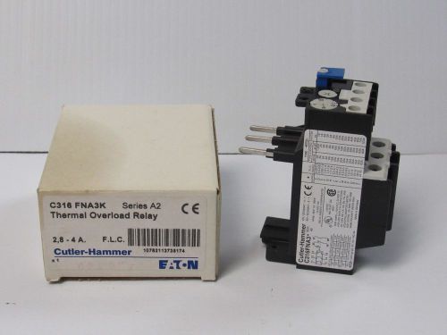CUTLER-HAMMER THERMAL OVERLOAD RELAY C316FNA3 SER A2 690V 10 AMP A 10A 2.8-4A