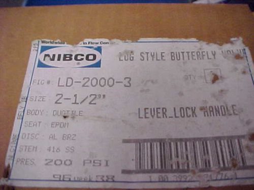 NEW-NIBCO 2 1/2 LUG STYLE BUTTERFLY VALVE LD-2000-3 ...  MM6