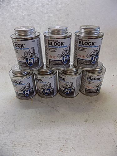 Seven Cans Hercules Brush On Blue Block Thread &amp; Gasket Sealer - 8 Oz Each