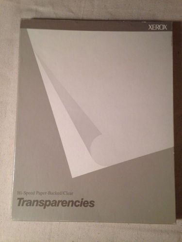 Xerox Transparencies  paper backed clear 100 sheet opened box 3R3028 Copier new