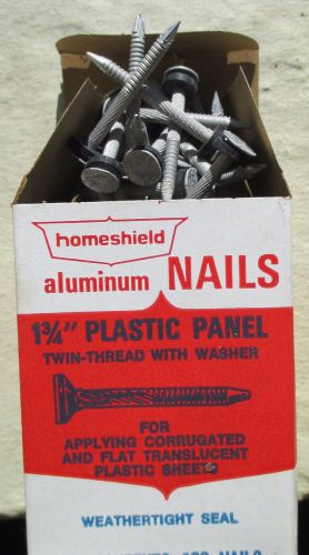 13/4 ALUMINUM NAILS-Twin-Thread with Washer-Box of 100-for PlasticPanels-HomeRep