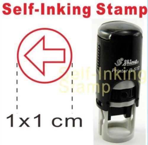 ARROW 1cm Self-inking stamp Circle Rubber Select ink red black blue green violet