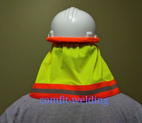 4 safety hard hat neck shield helmet sun shade hi vis reflective stripe for sale