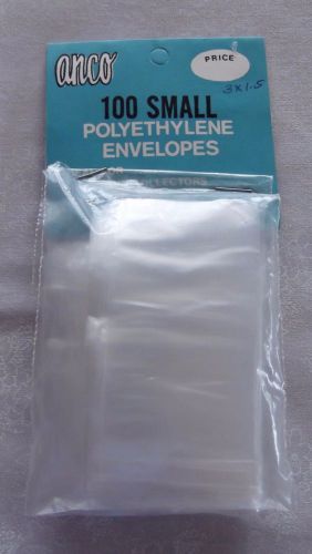 Anco 100 small polyethylene envelopes 3&#034; x 1.5&#034; for sale
