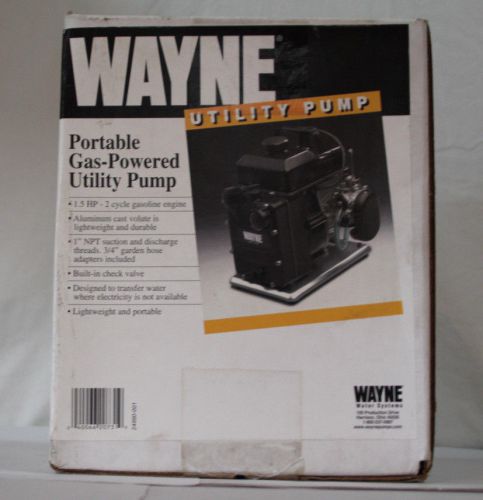 Wayne Utility Pump Portable Gas-Powered1.5HP 2 Cycle Gasoline Engine