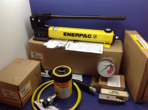 Enerpac sch202h new! p392 pump/hollow rch202 hydraulic cylinder set, 20 ton cap for sale