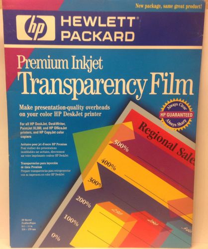HP Premium Inkjet Transparency Film  OPEN Packaging 15 sheets C3828A Made in USA