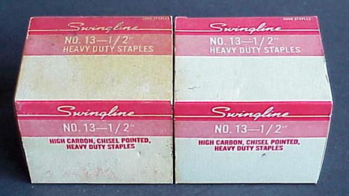 (2) Boxes (10,000)  vintage SWINGLINE No 13 ---- 1/2&#034;  HEAVY DUTY STAPLES