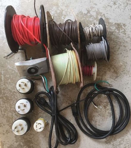 Lot of electrical wire, cords, plugs