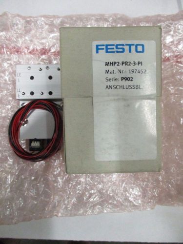 Festo 197452 mhp2 pr2 3 pi manifold block ser p902 new (loc d) for sale