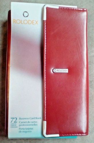 Rolodex Red Faux Leather Business Card Book Holds 72 Business Cards - New