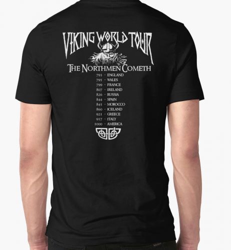 New viking world tour sm men&#039;s black t-shirt size s m l xl 2xl for sale
