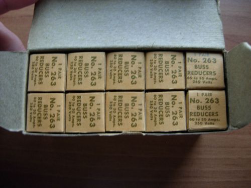 BUSS FUSE REDUCERS NO. 263 NIB 10 PAIR 60 AMPERE MAKE 0 TO 30 AMP NEW