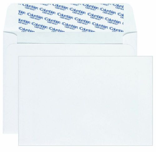 Columbian invitation envelopes a9 grip-seal 5.75 x 8.75 inch white 100 per bo... for sale