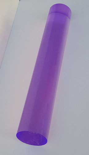 2” diameter clear purple acrylic plexiglass lucite rod 12” inch (11 7/8&#034; long) for sale