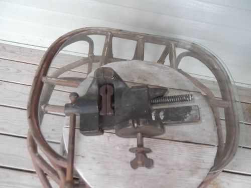 Vintage monitor  bench vise w/ swivel base, pipe jaws &amp; anvil for sale
